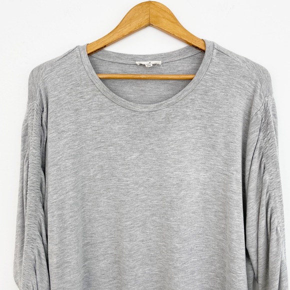 Jane & Delancey Boho Lagenlook Gray Rouged Sleeves Pullover Sweater Size X-Large - Picture 2 of 15